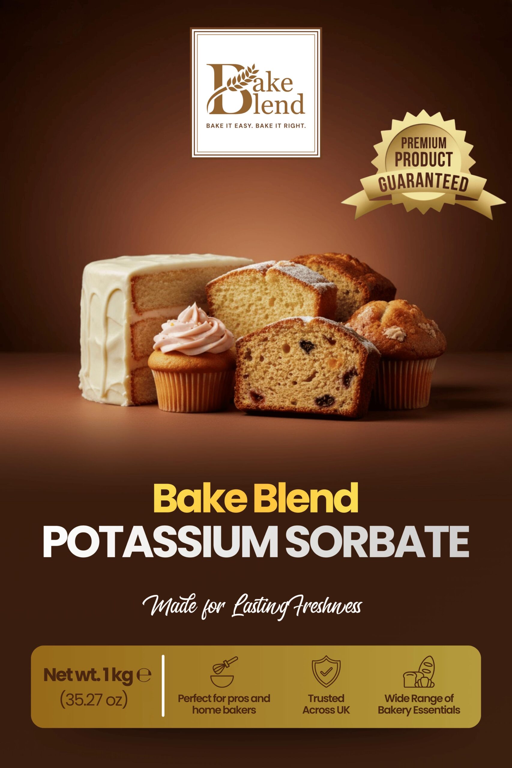 Bake Blend Potassium Sorbate - Premium 1 Kg, 6 x 1 KG & 12.5 Kg